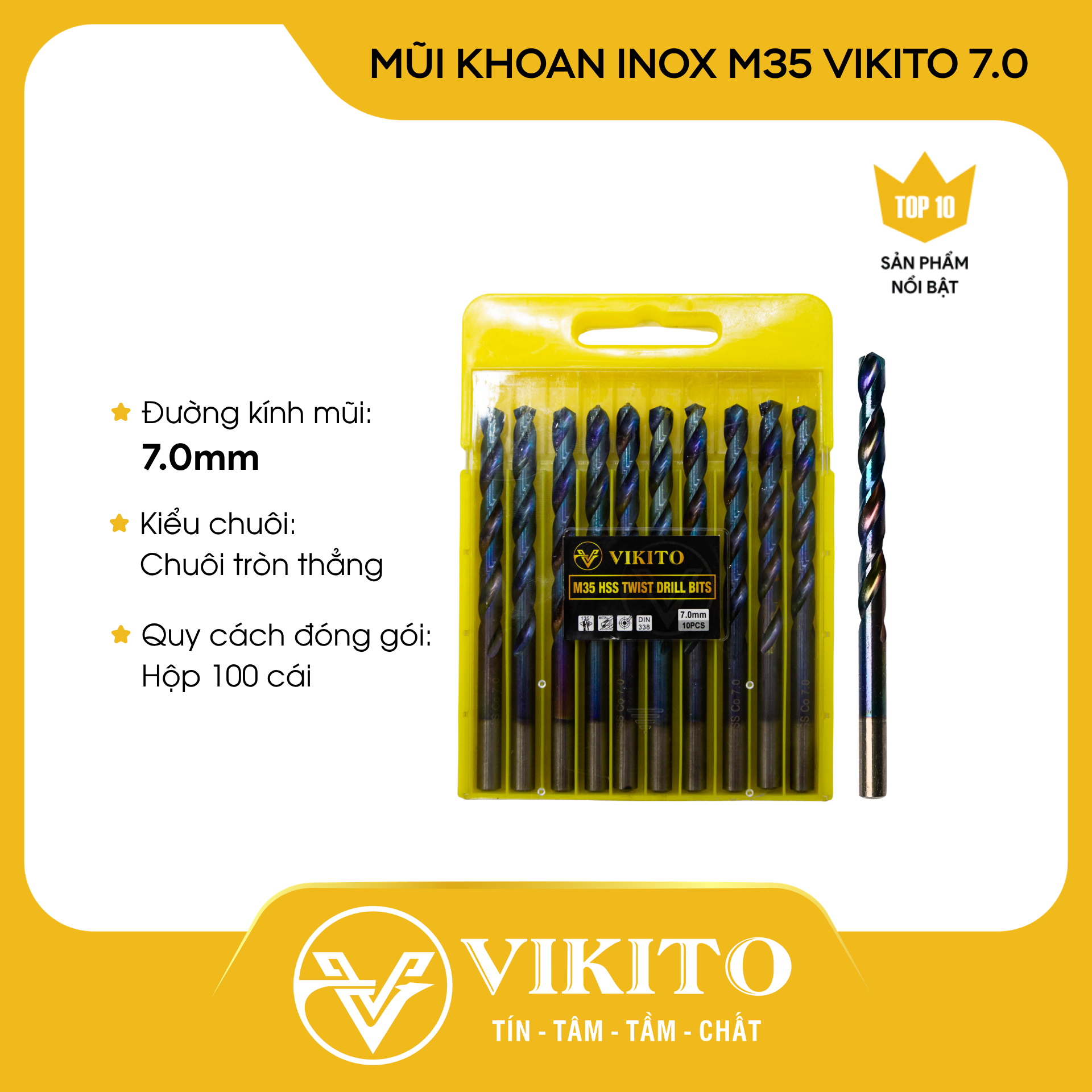  Mũi khoan inox M35 VIKITO 7.0